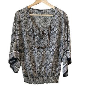 Twenty One Quarter Length Sleeve Boho Festival Top